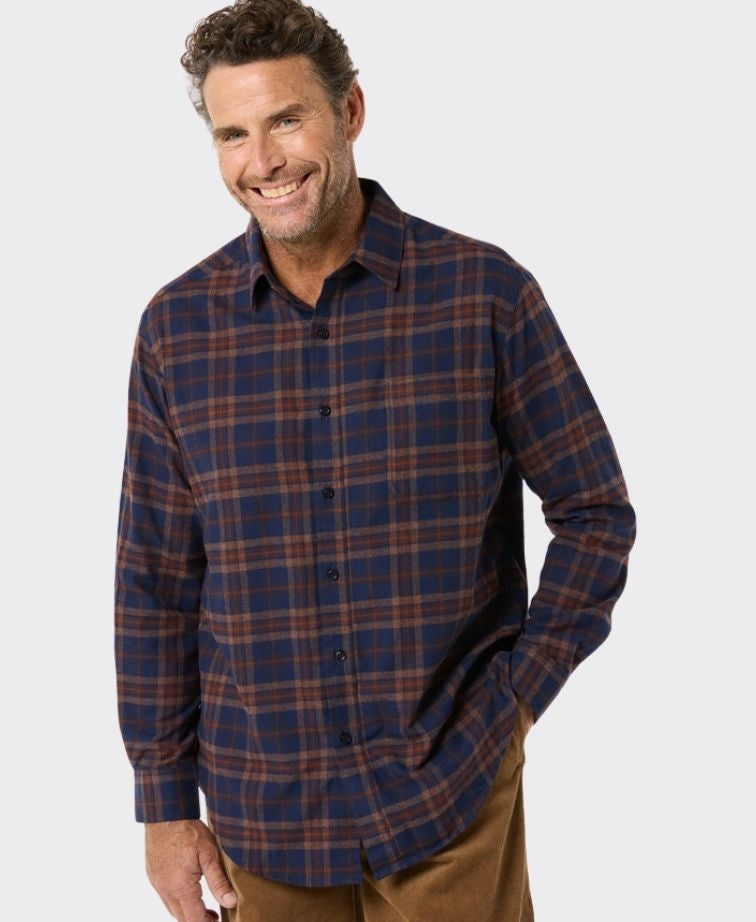 Breakaway Shirt Quinlan Cotton Brushed - Ink