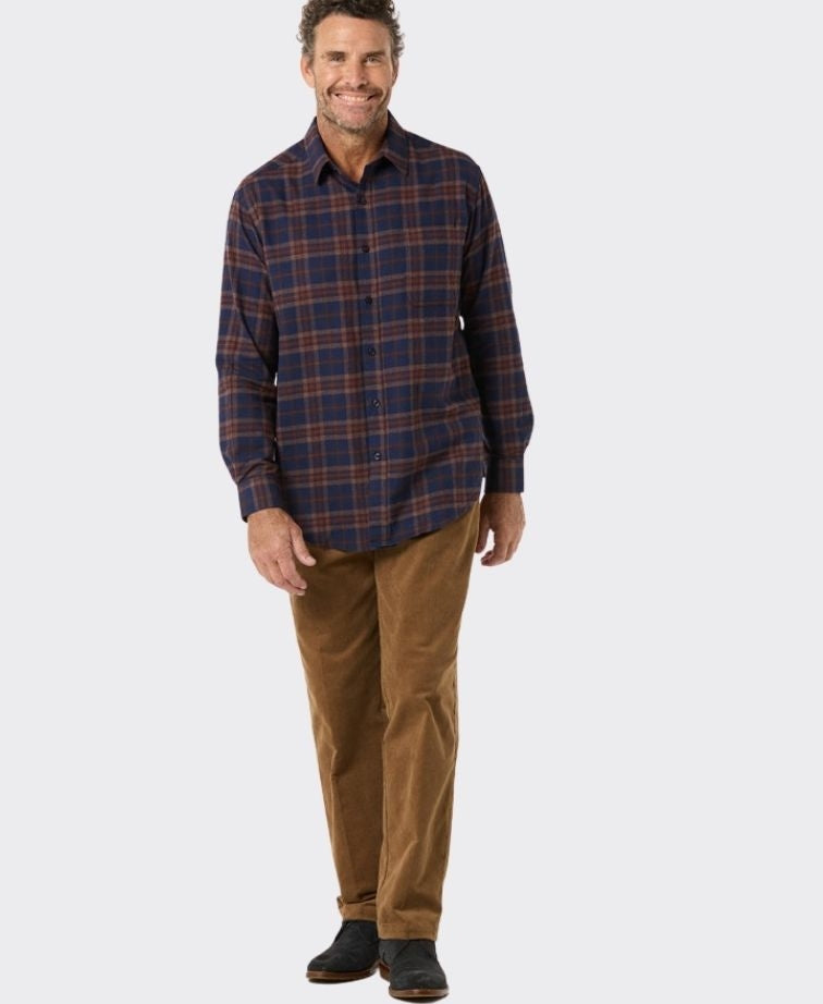 Breakaway Shirt Quinlan Cotton Brushed - Ink