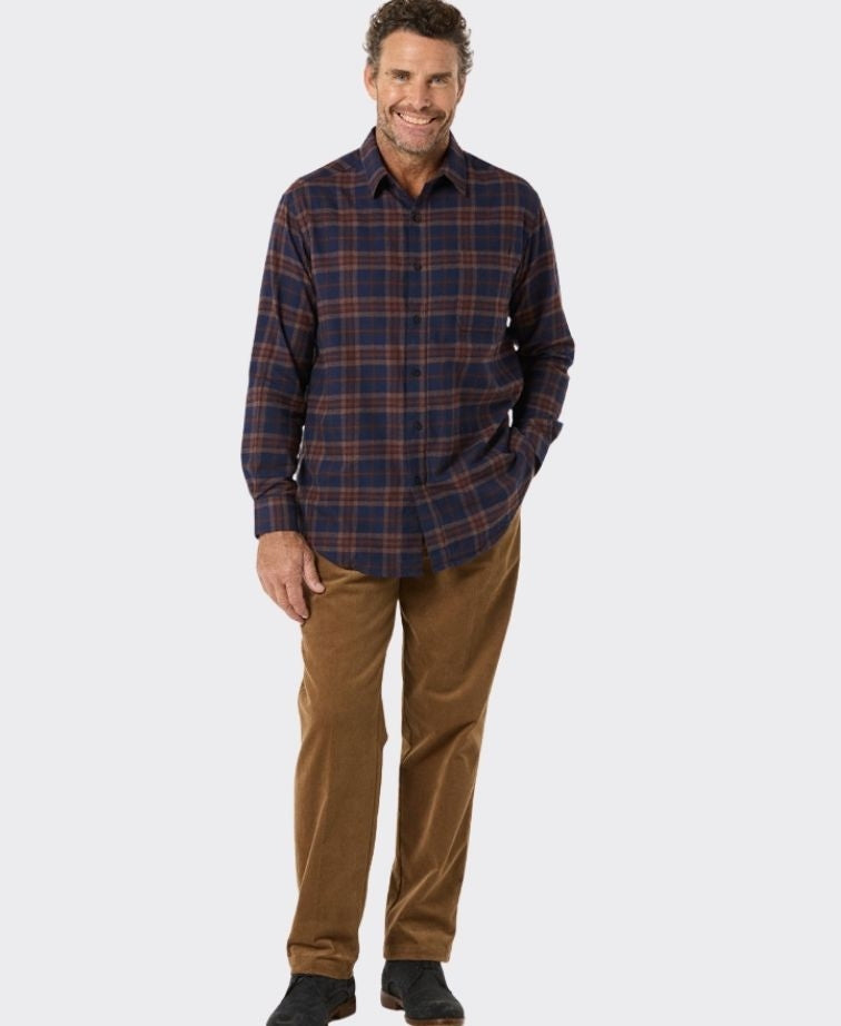 Breakaway Shirt Quinlan Cotton Brushed - Ink