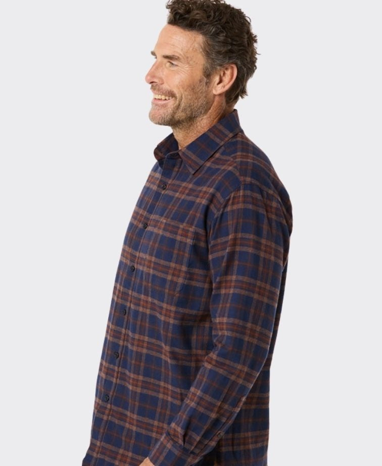 Breakaway Shirt Quinlan Cotton Brushed - Ink