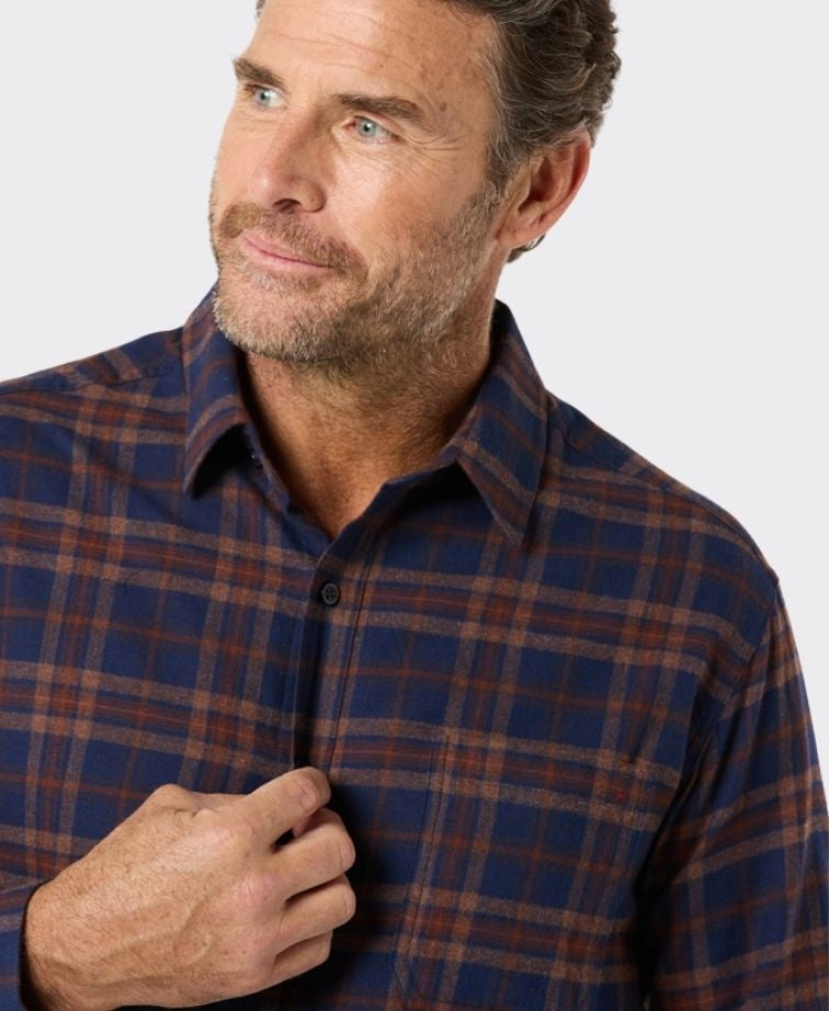 Breakaway Shirt Quinlan Cotton Brushed - Ink