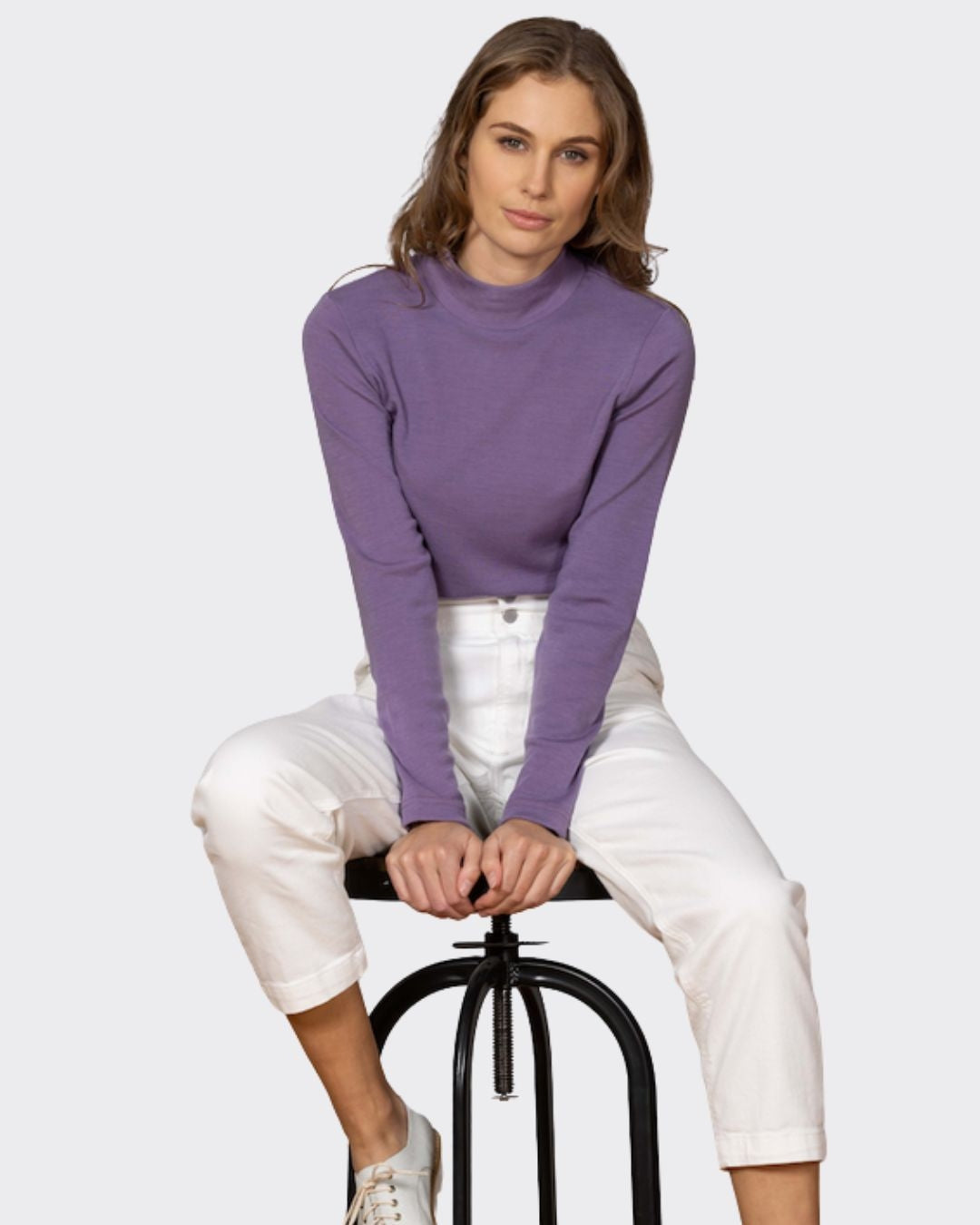 Bay Road Merino Womens Turtle Neck - Orchid