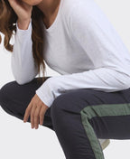 Elm Pant Margo Jogger Side Stripe - Navy/Khaki