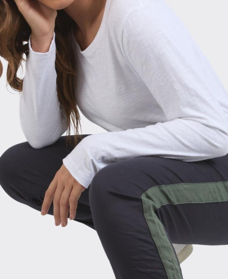 Elm Pant Margo Jogger Side Stripe - Navy/Khaki