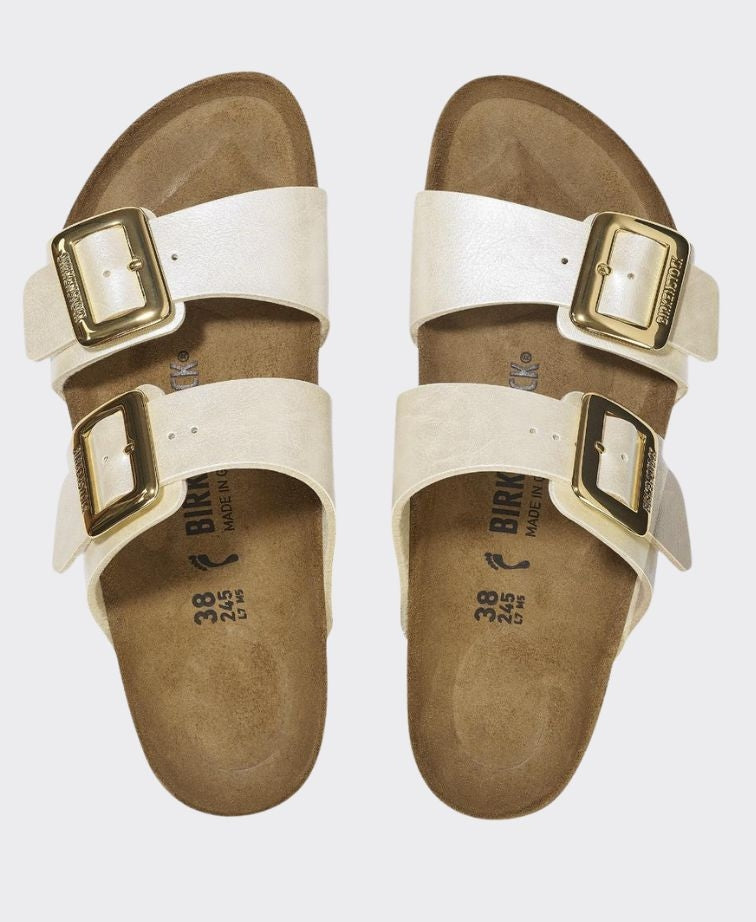 Birkenstock Sydney Cushion Buckle Graceful Pearl White Regular - Pearl White