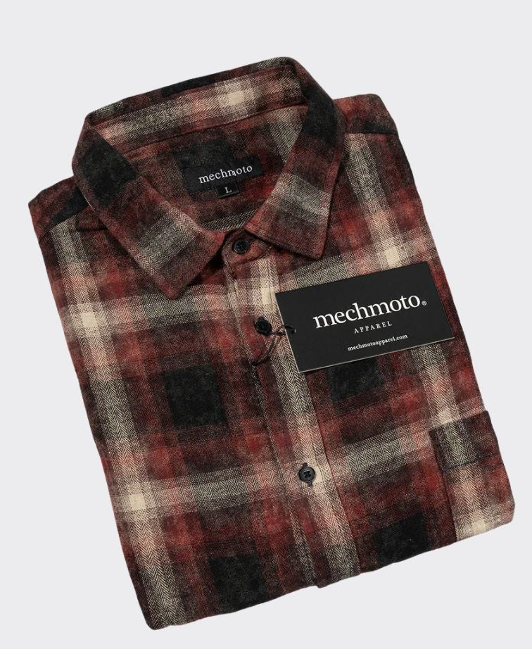 Mechmoto Shirt L/S Brushed Cotton - Red