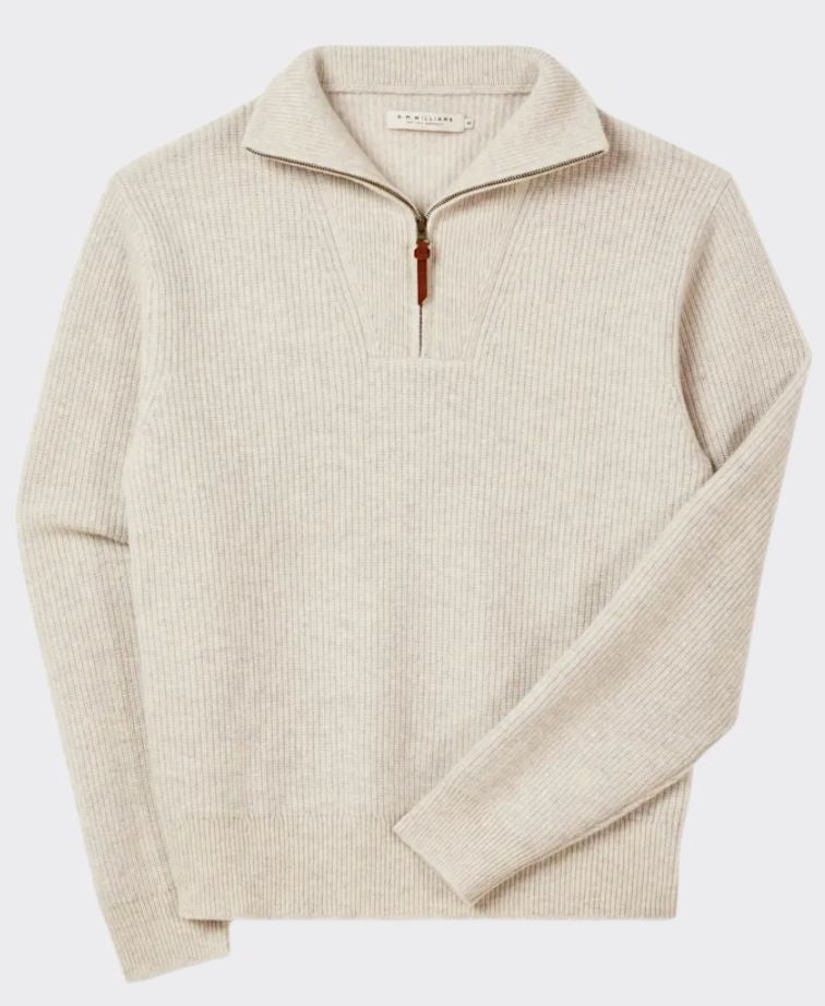 RMW Linton 1/4 Zip Lambswool Knit - Ecru