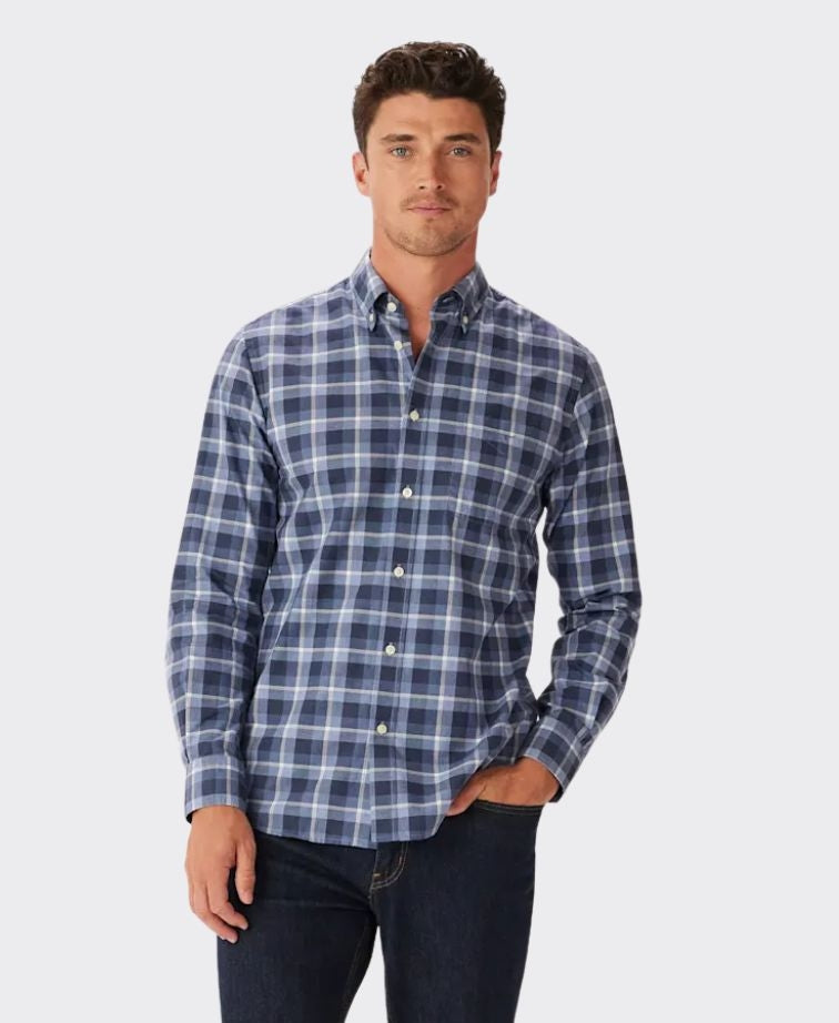 RMW Regular Oxford Check BDC Shirt - Blue/Navy/White