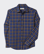 RMW Regular Twill Check Shirt - Navy/Brown
