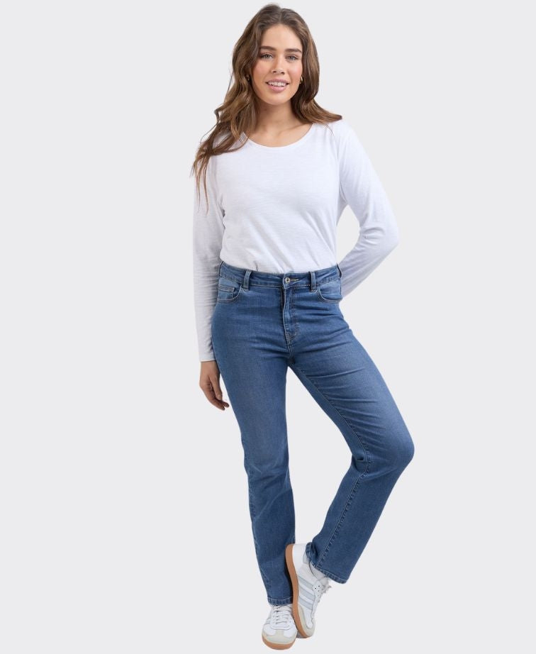 Elm Jean Ada Full Length - Mid Blue Wash
