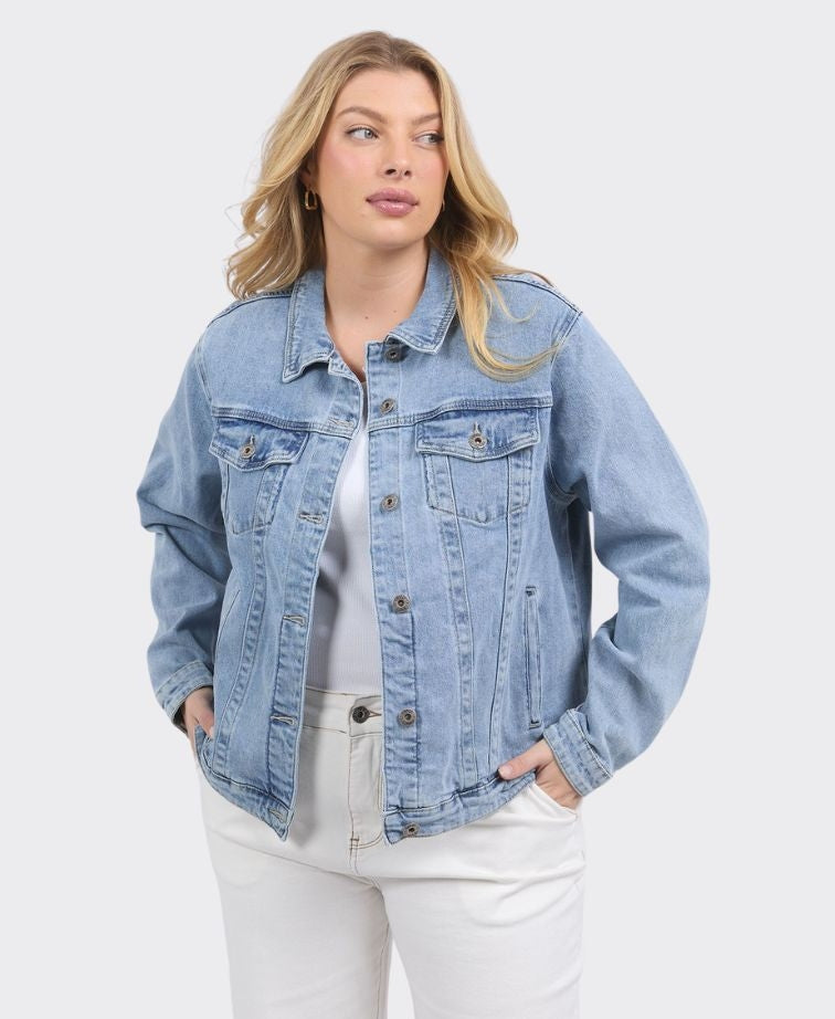 Elm Jacket Becca Denim - Light Blue Wash