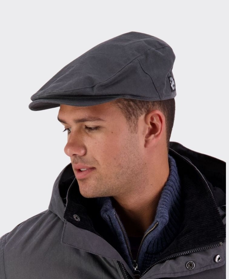 Swanndri Birmingham Oilskin Flat Cap - Charcoal