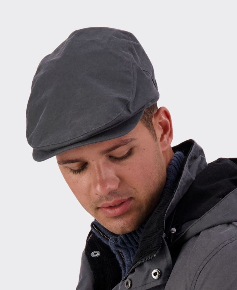 Swanndri Birmingham Oilskin Flat Cap - Charcoal