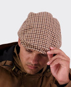 Swanndri Bristol Flat Cap - Coffee H/stooth