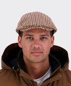 Swanndri Bristol Flat Cap - Coffee H/stooth