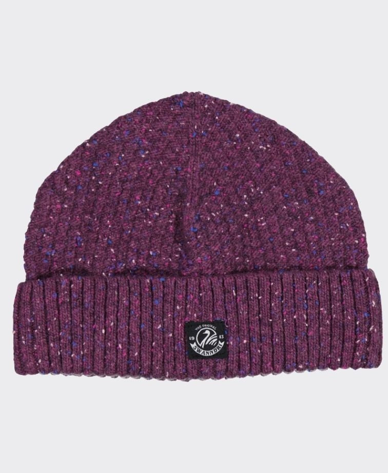 Swanndri South Rd Waffle Beanie - Dark Plum