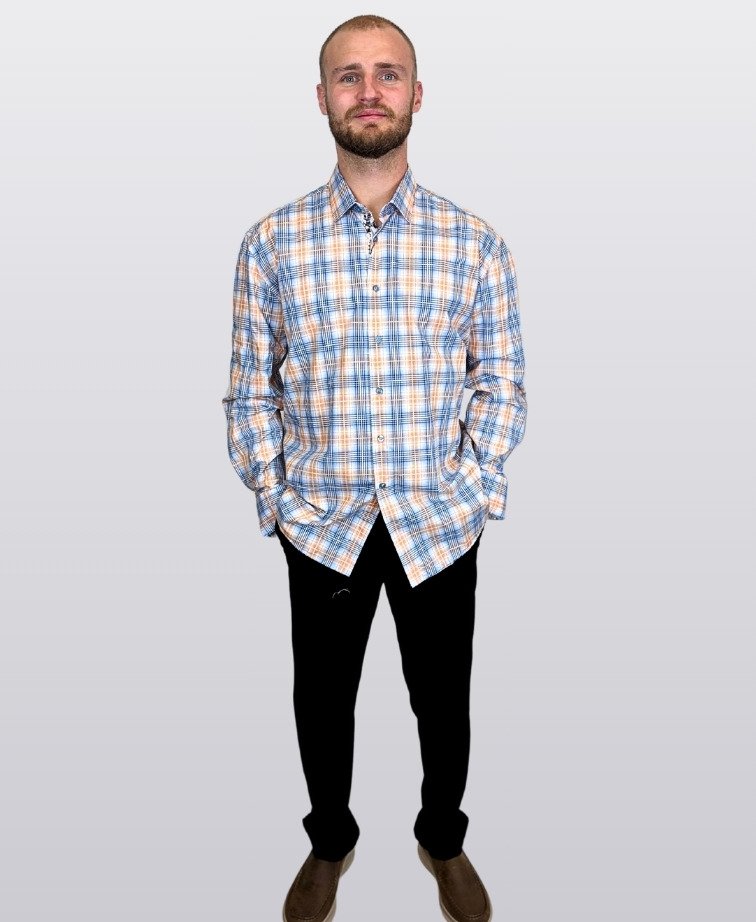 Scoop Shirt Cypher Check - Mango