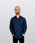 Lifestyle Shirt L/S Check Wool Blend - Navy