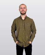 Lifestyle Shirt L/S Check Wool Blend - Mustard