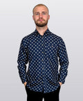Portobello Road Shirt L/S Cross Print - Black