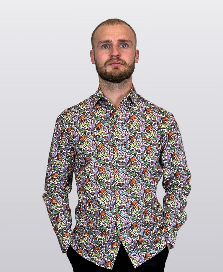 Berlin Shirt L/S Abbey Road Paisley Print - Multi