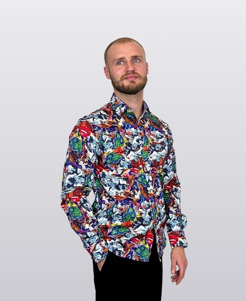 Berlin Shirt L/S World Satin Print - Multi