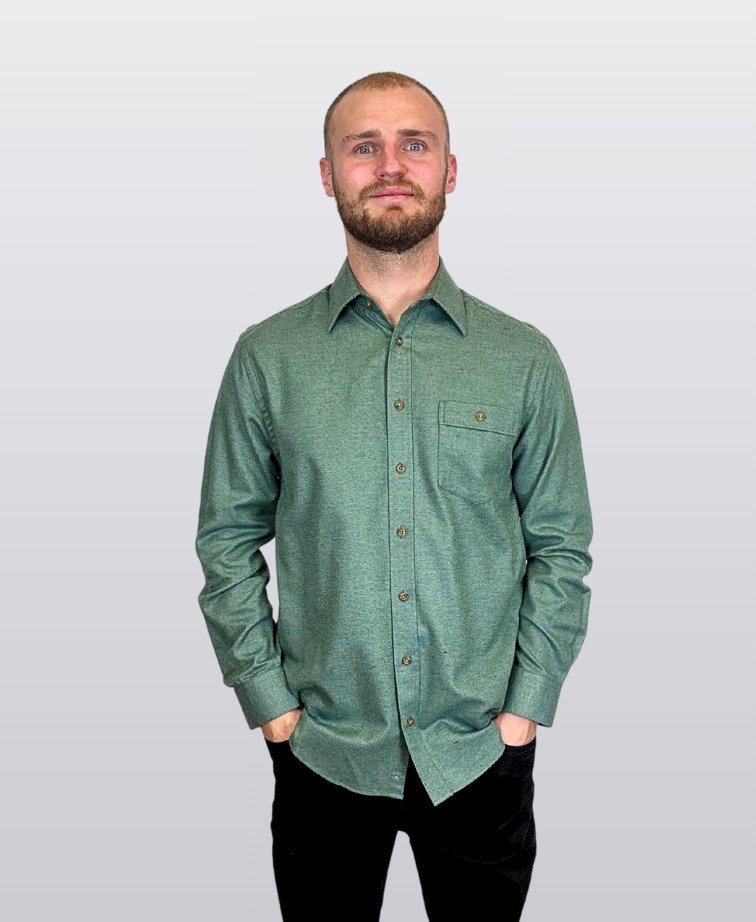 Vonnella Shirt L/S Plain - Dark Green