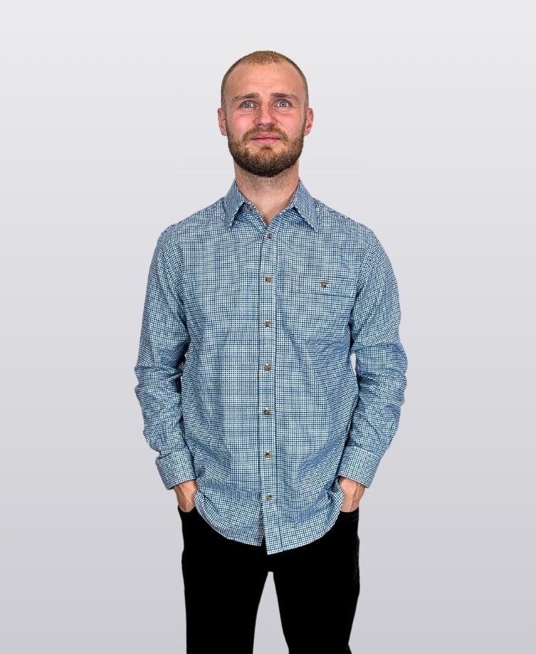Vonnella Shirt L/S Houndstooth - Teal