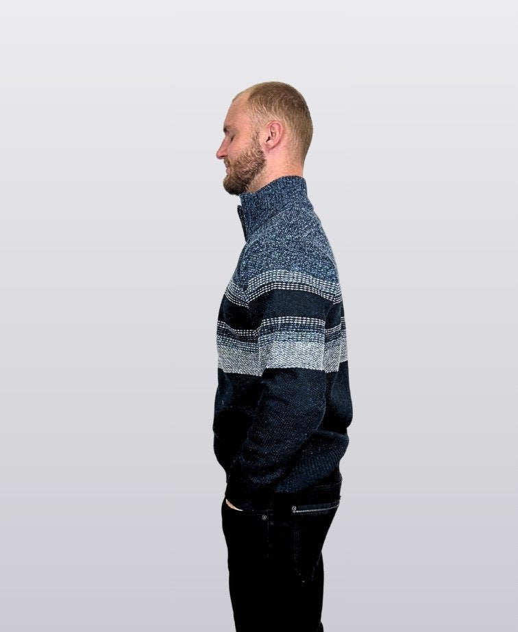 Sugar Knit Branson 1/4 Zip - Indigo