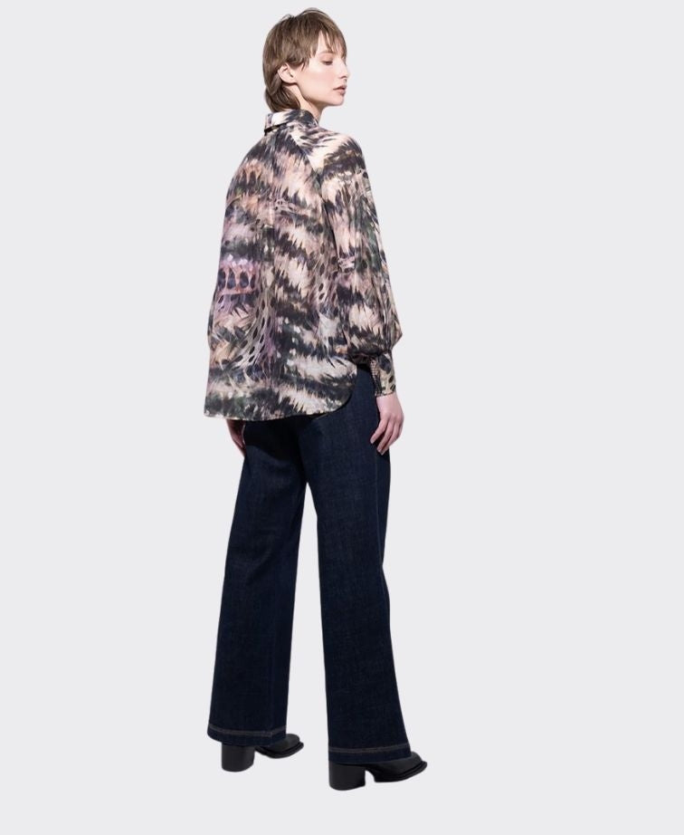 Neris Blouse Fly Girl Feather Print - Feathers