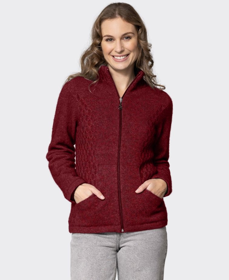 Noble Wilde Womens Honeycomb Jacket - Sangria
