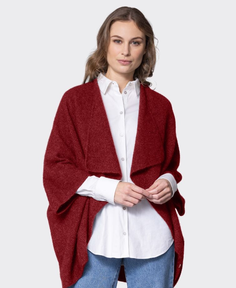 Noble Wilde Womens Longline Wrap - Sangria