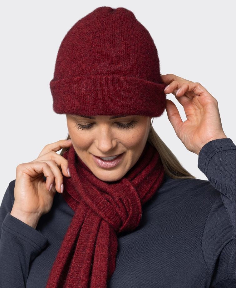 Noble Wilde Merino Possum Beanie - Sangria