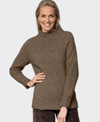 Noble Wilde Womens Cable Funnel Neck - Latte