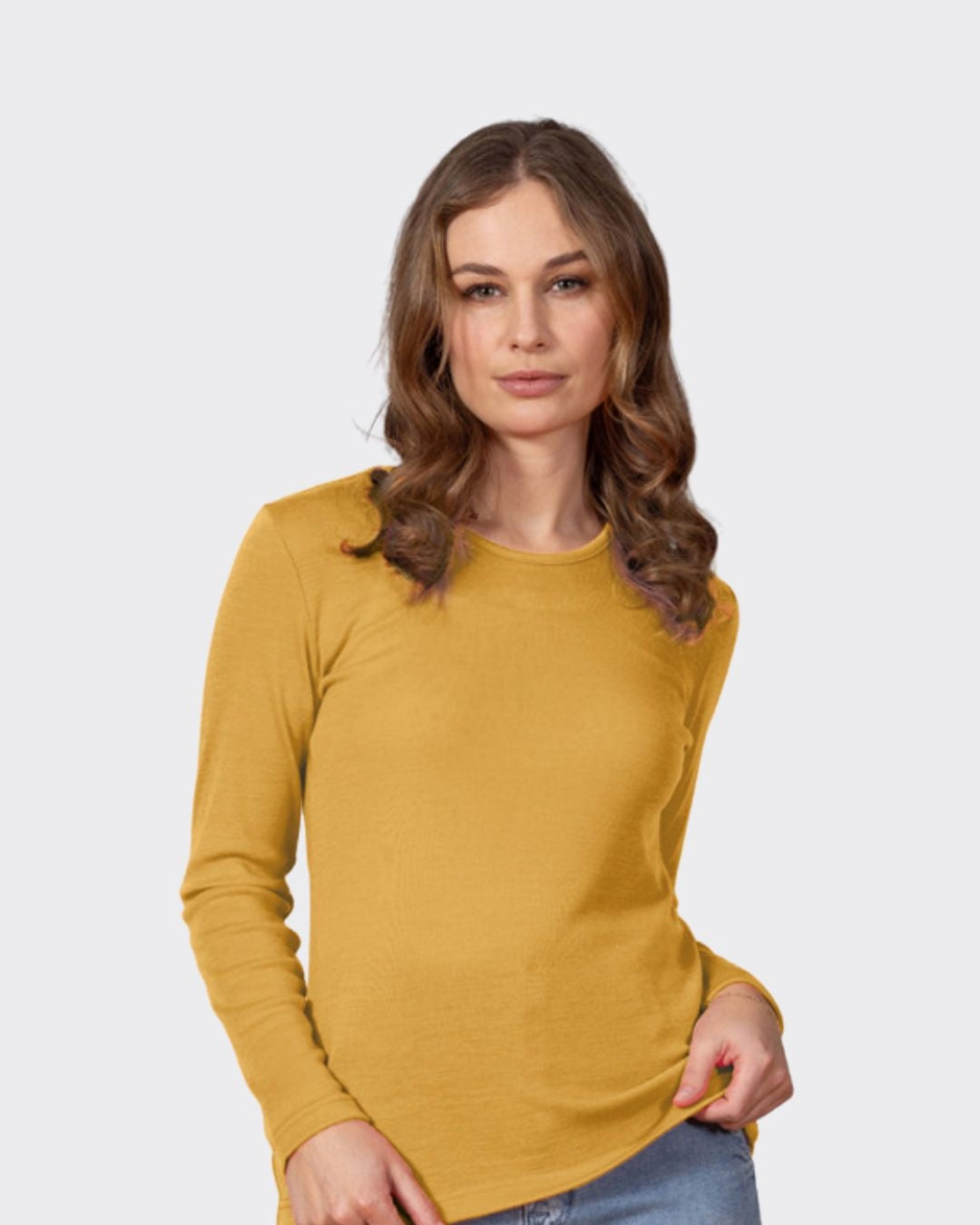 Bay Road Merino Womens Crew - Wheat