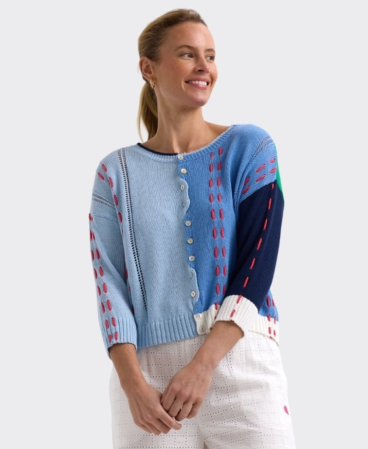 Zaket & Plover Cardi Thread Detail - Blue