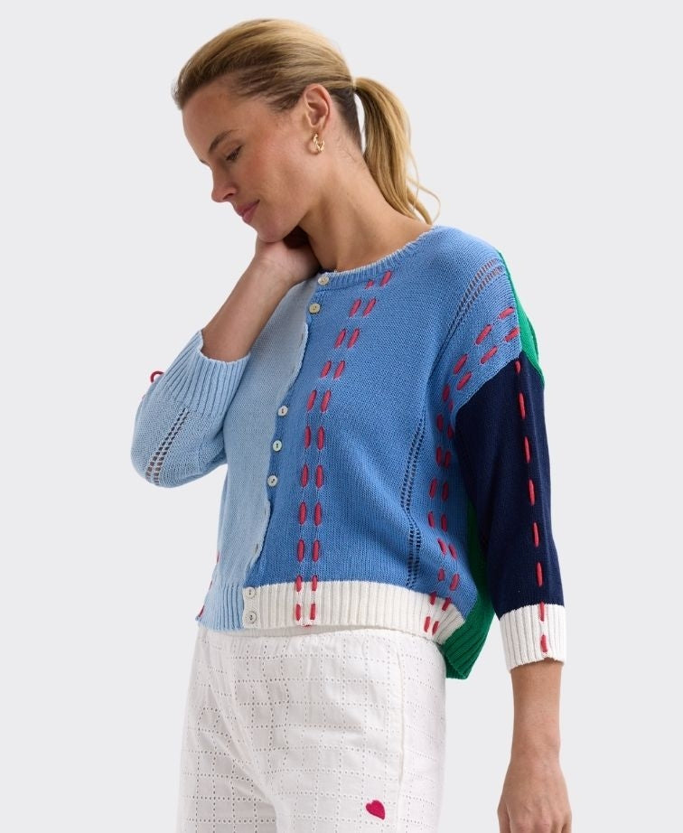 Zaket & Plover Cardi Thread Detail - Blue