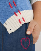 Zaket & Plover Cardi Thread Detail - Blue