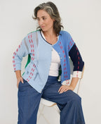 Zaket & Plover Cardi Thread Detail - Blue