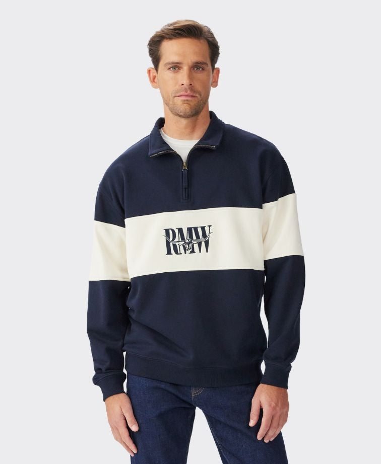 RMW Heritage 1/4 Zip Sweatshirt - Navy