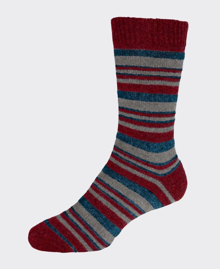 Noble Wilde Mini Striped Socks - Sangria Base