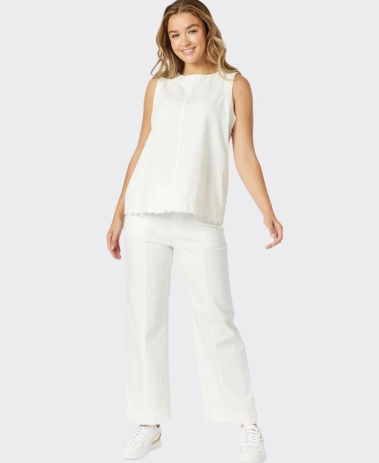Threadz Jean Charli Denim Topstitch Front - Ivory