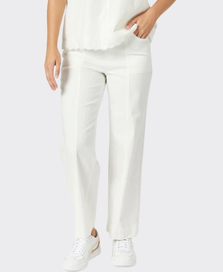 Threadz Jean Charli Denim Topstitch Front - Ivory