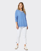 Threadz Knit Isabella With Stripe Cami 2in1 - Blue