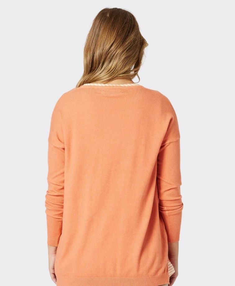 Threadz Knit Isabella With Stripe Cami 2in1 - Mango