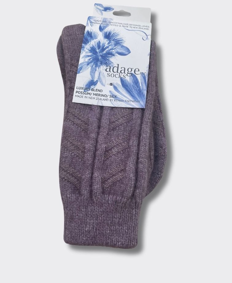 Adage Socks Possum Cozy Cable - Lavender