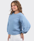 Elm Top Della Chambray - Mid Blue Wash
