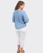 Elm Top Della Chambray - Mid Blue Wash