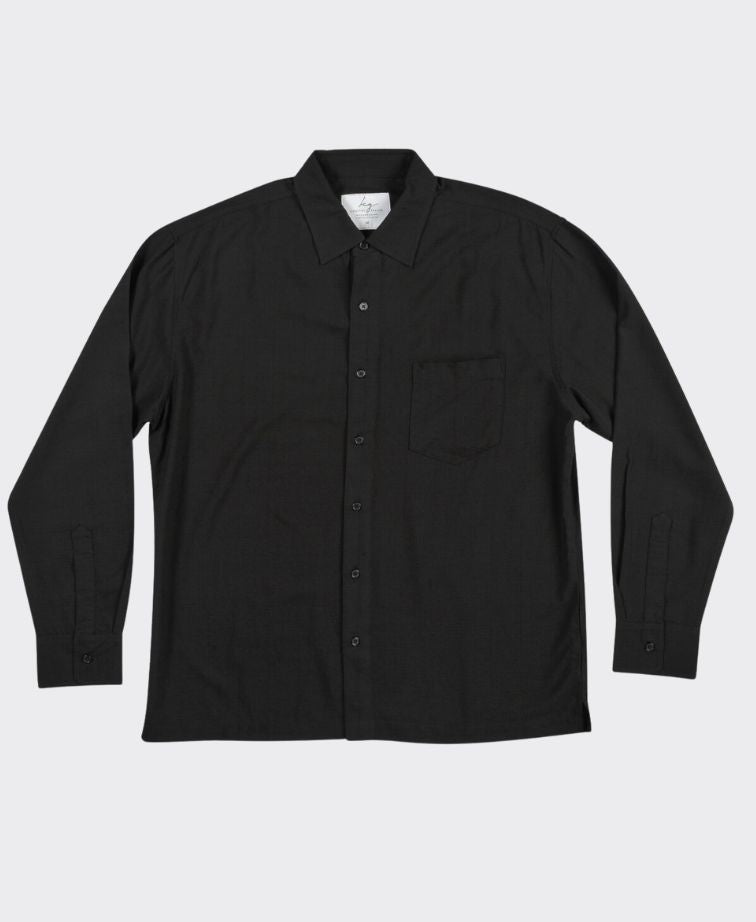 Kingston Grange Shirt L/S Bamboo Black - Black