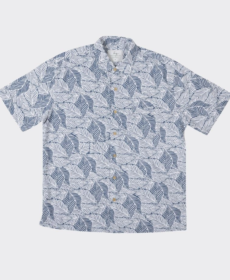 Kingston Grange Shirt S/S Bamboo Geo Leaf - Geo Leaf